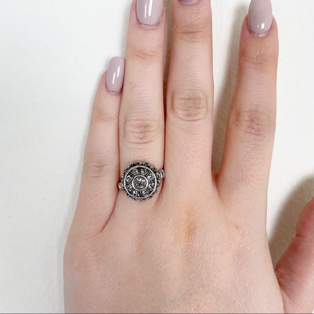 Vintage Silver CZ Cocktail Ring